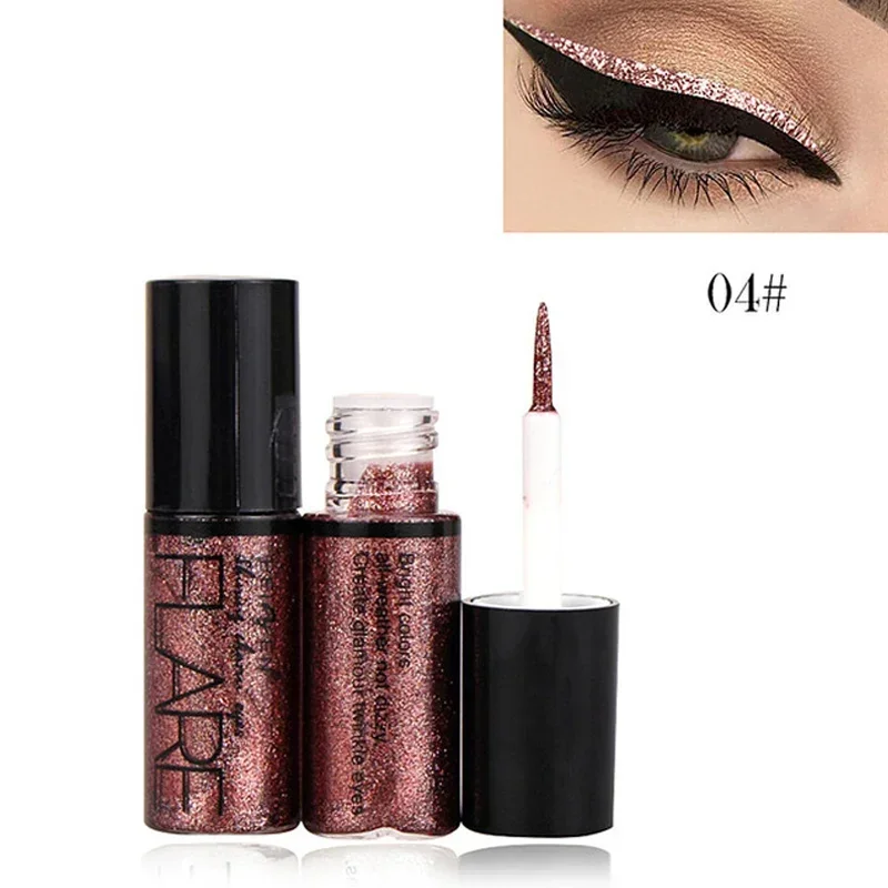 Glitter Eyeliner 5 Kleuren Waterdicht Pigment Zilver Rose Goud Vloeibare Eyeliner Make-Up Cosmetische Langdurige Glanzende Eyeliners