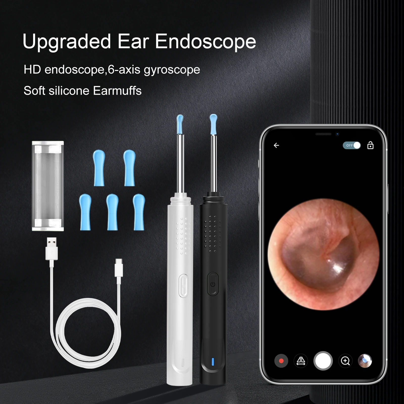 

Smart visual ear picks, medical silicone ear spoons, fully waterproof, intelligent eardrum reminder, suitable for babies