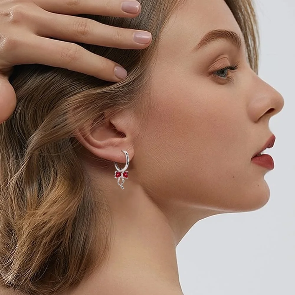 مجموعة مجوهرات رومانسية على شكل فيونكة 925 فضية على الموضة وقلادة وخاتم وسوار وربطة عنق مجموعة أصلية يمكنك صنعها بنفسك هدية عيد الحب الجميلة للنساء