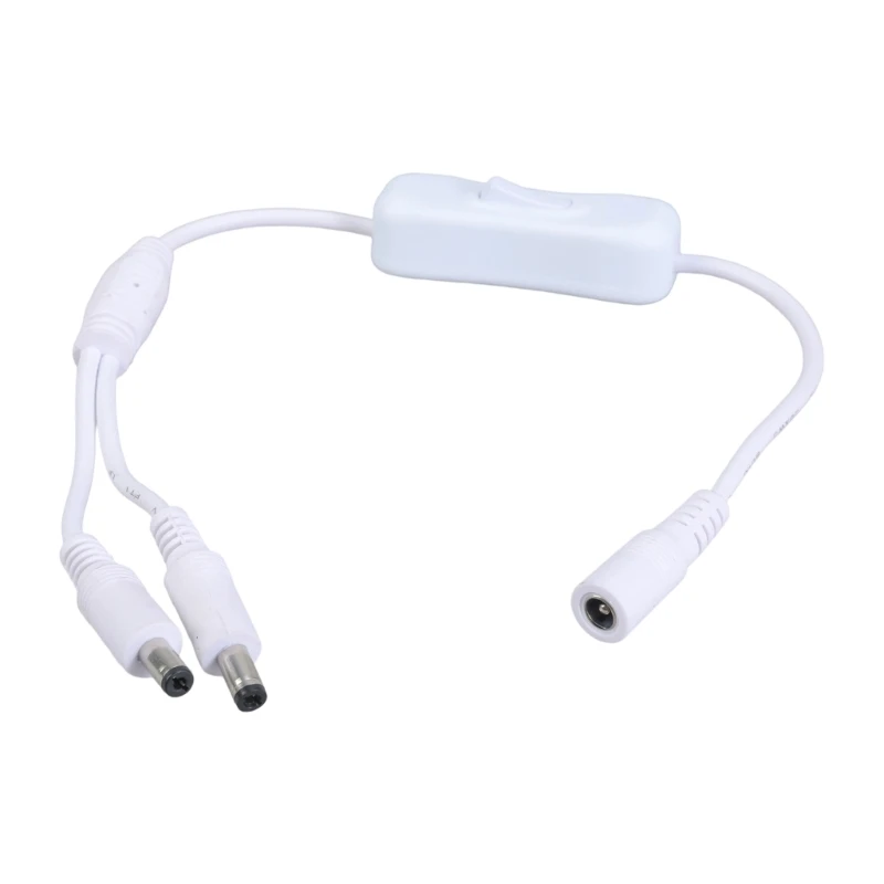 5.5x2.1mm DC5521 Y Splitter Cable Female to 2 Male Power Extension with Switcher for LED Lights 37CM 83CF