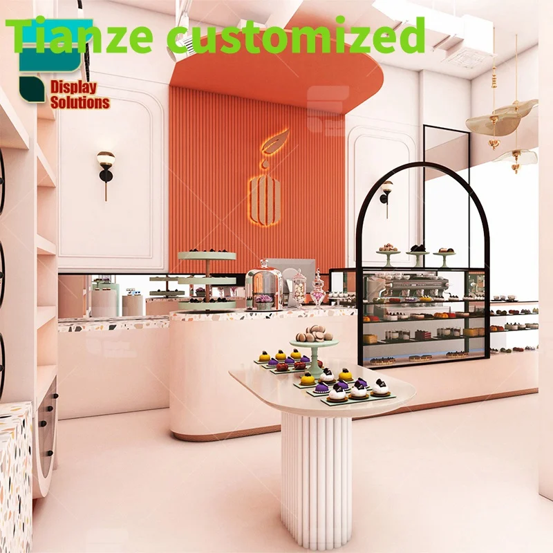 

Customized-Customized Candy Shop Interior Design American Candy Kiosk Acrylic Candy Dispenser Wooden Showcases