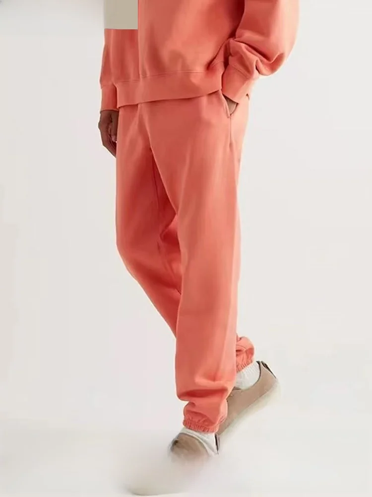 

Double Row Floing Letter Casual Pants Loose Fit Elastic Waist Cotton Polyester Blend Youth Autumn Wear Comfortable Sweatpants