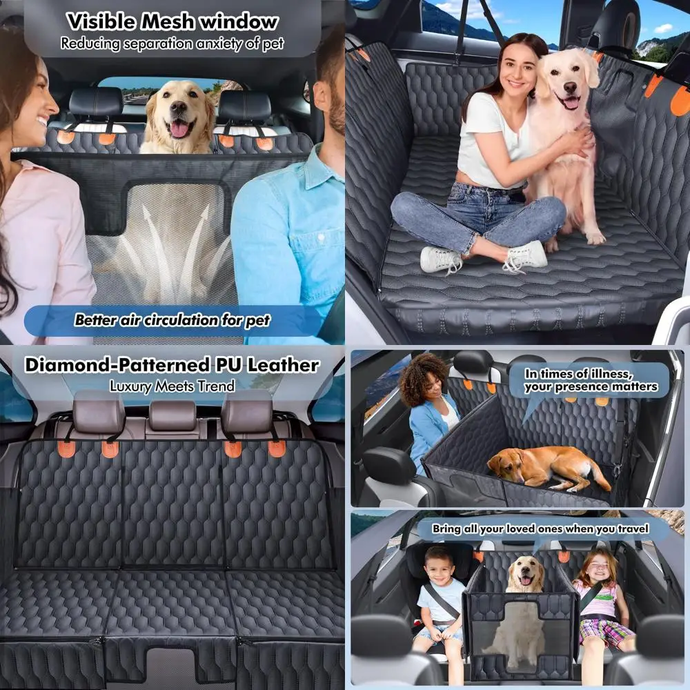 

Кабриолет 3-в-1, удлинитель автомобильного сиденья для собак из искусственной кожи и сиденье-усилитель — вместимость 400 фунтов, водонепроницаемость, жесткое дно, устойчивый к царапинам Hamm