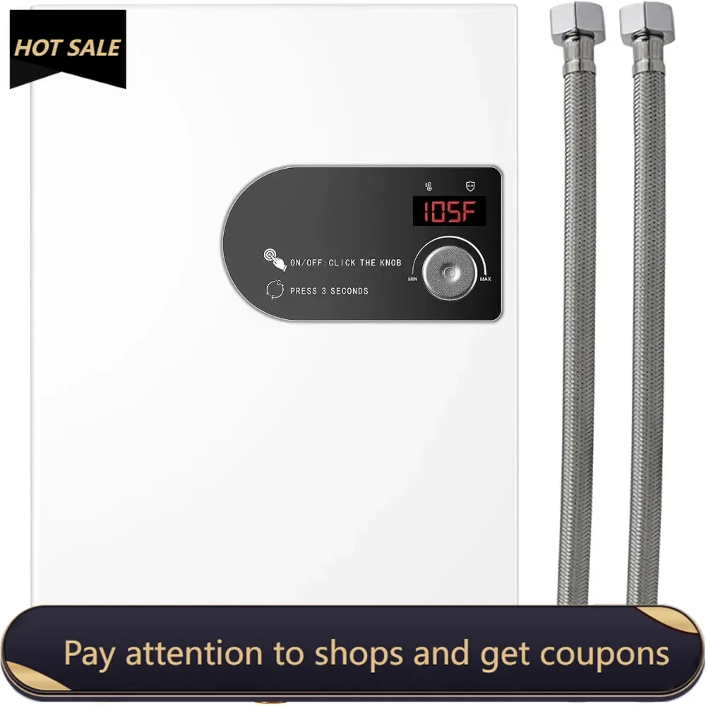 Upgraded 18KW Tankless Water Heater Electric, Electric Tankless Water Heater 240V with Self Modulates to Save Water Heater