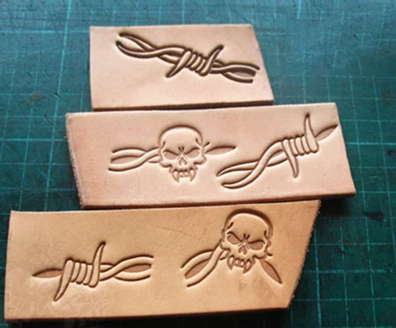 5pcs Thorns and skull pattern Hand-work unique design carving punches stamp craft leather with leather carving tools