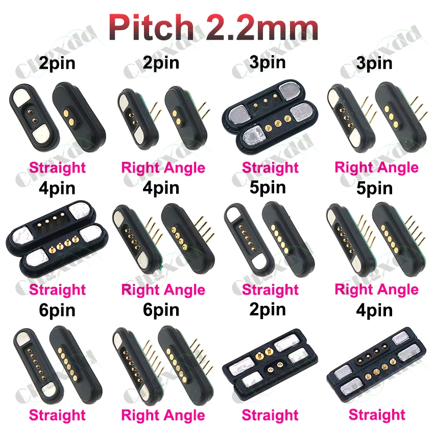 Cltgxdd 1 Paar Magnetic Pogo Pin Stecker 2 3 4 5 6 Positionen Pitch 2,2 MM Frühling Geladen Pogopin Männlichen weibliche Kontaktieren Streifen – Detail 1