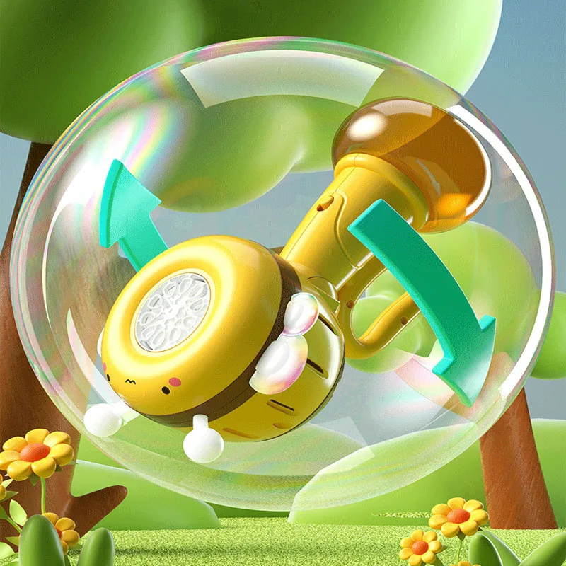Bee Bubble Gun Children Fully Automatic Handheld Bubble Machine Soap Blower Outdoor Games Blowing Toy Children's Day Gift