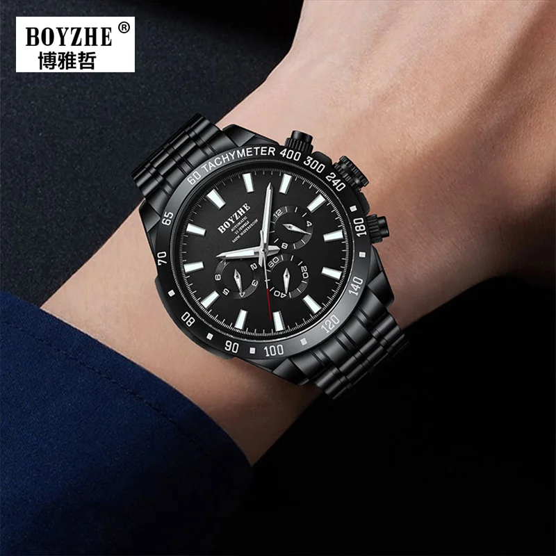 BOYZHE, reloj de lujo con movimiento automático para hombre, relojes luminosos resistentes al agua para hombre, relojes de pulsera mecánicos de acero inoxidable para hombre,reloj hombre