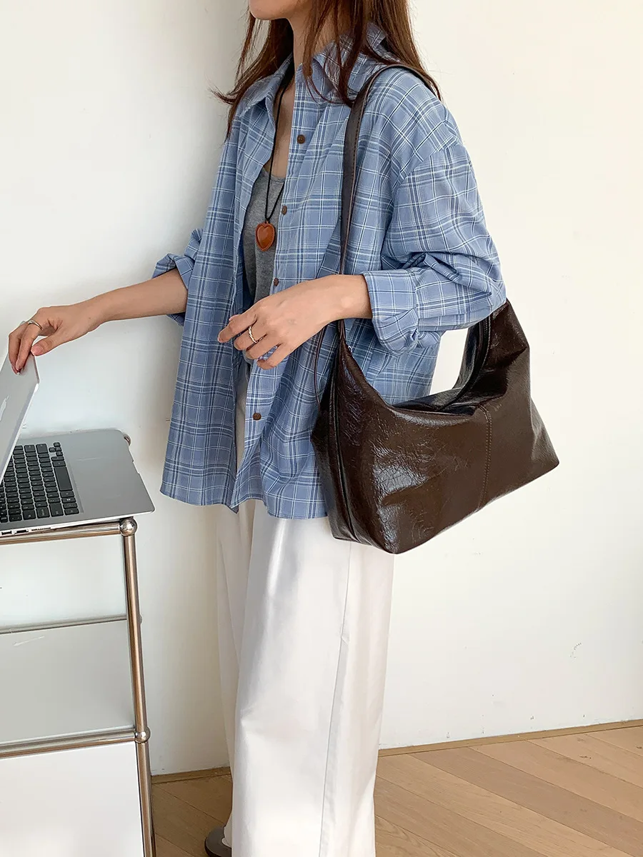 

Women bag soft leather large capacity shoulder bag, simple tote bag women