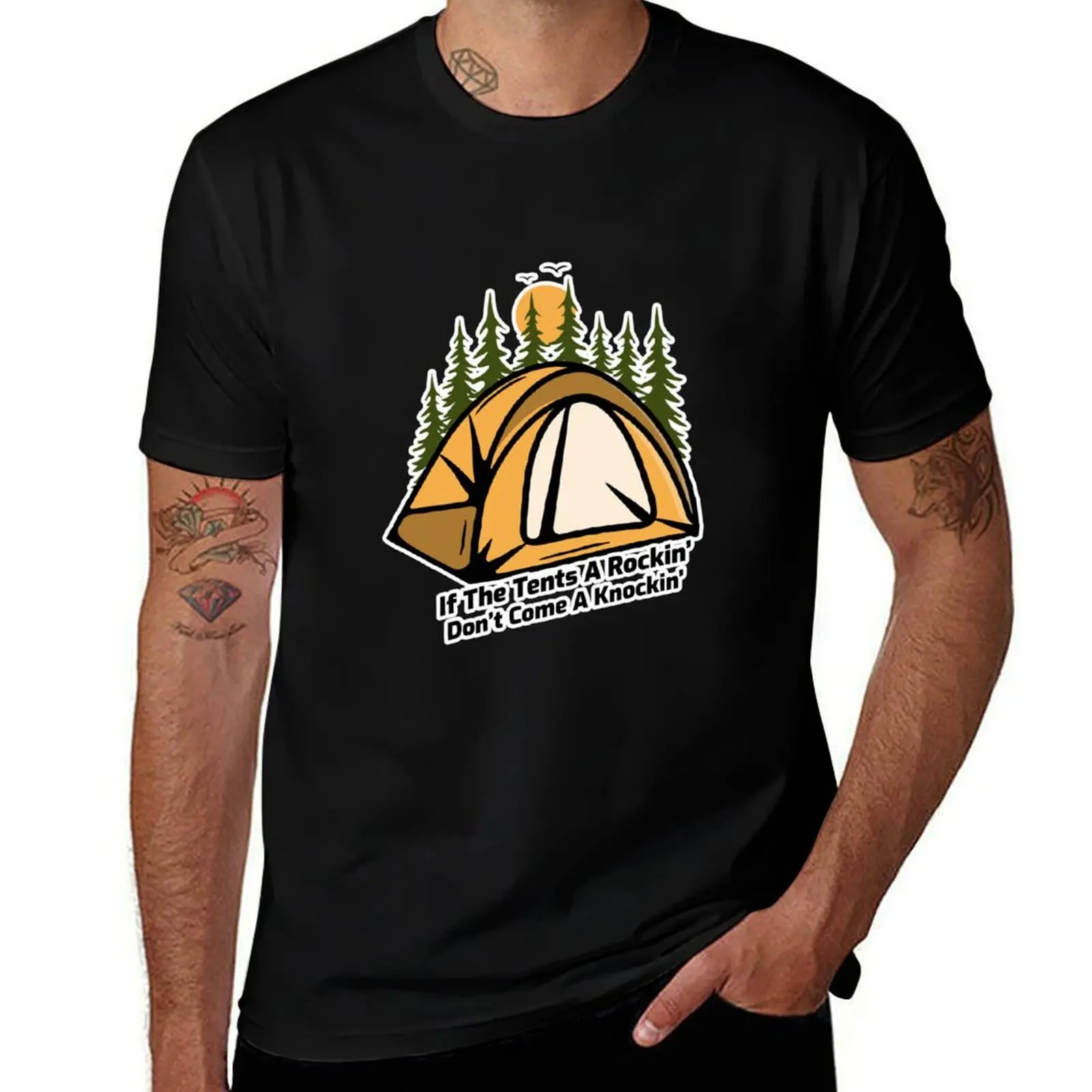If The Tent Is Rockin Don’t Come A Knocking T-Shirt Work Duty Casual T-Shirt