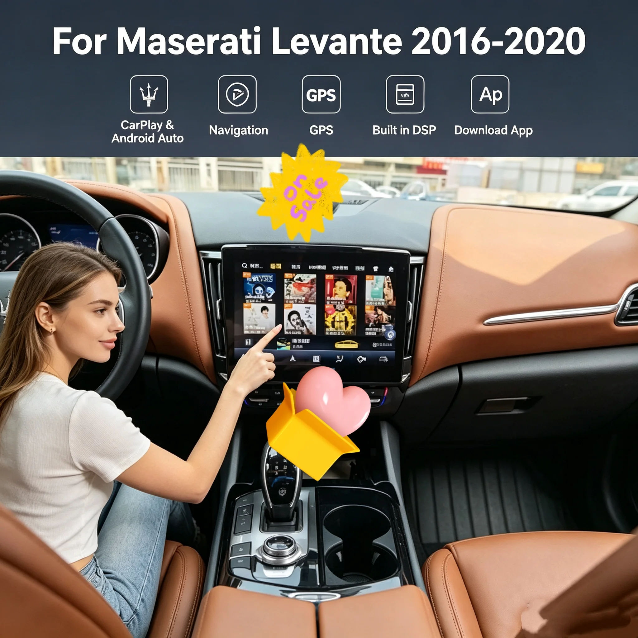 For Maserati Levant 2016-2020 Car Radio Multimedia Video Player,10.26 inch Screen Qualcomm Processor, Android 13 GPS DSP Carplay