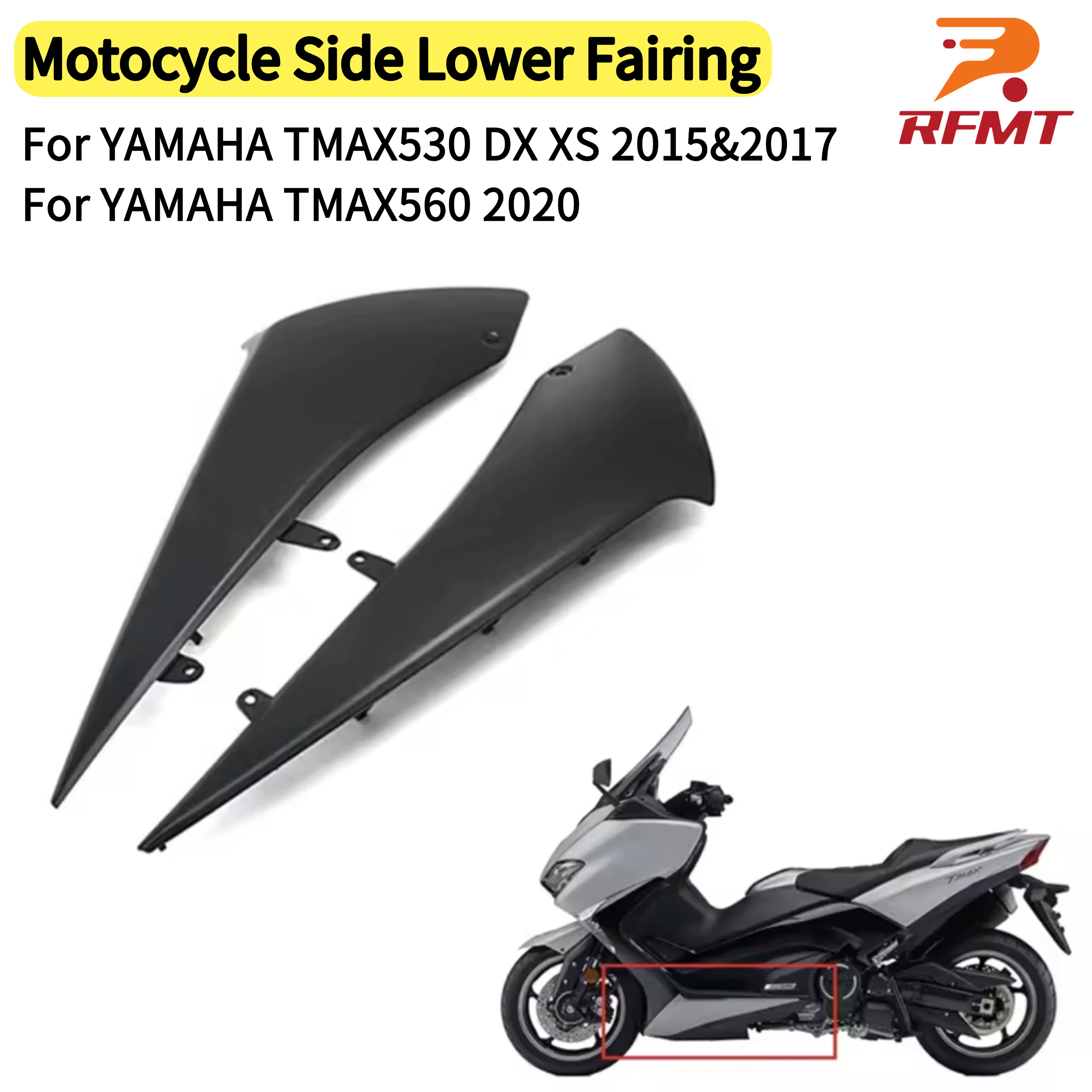 

Black Complete cowl Fairings For YAMAHA TMAX T-MAX T MAX 530 2017 2015 side under lower fairing TMAX 530 560 T-MAX560 2020