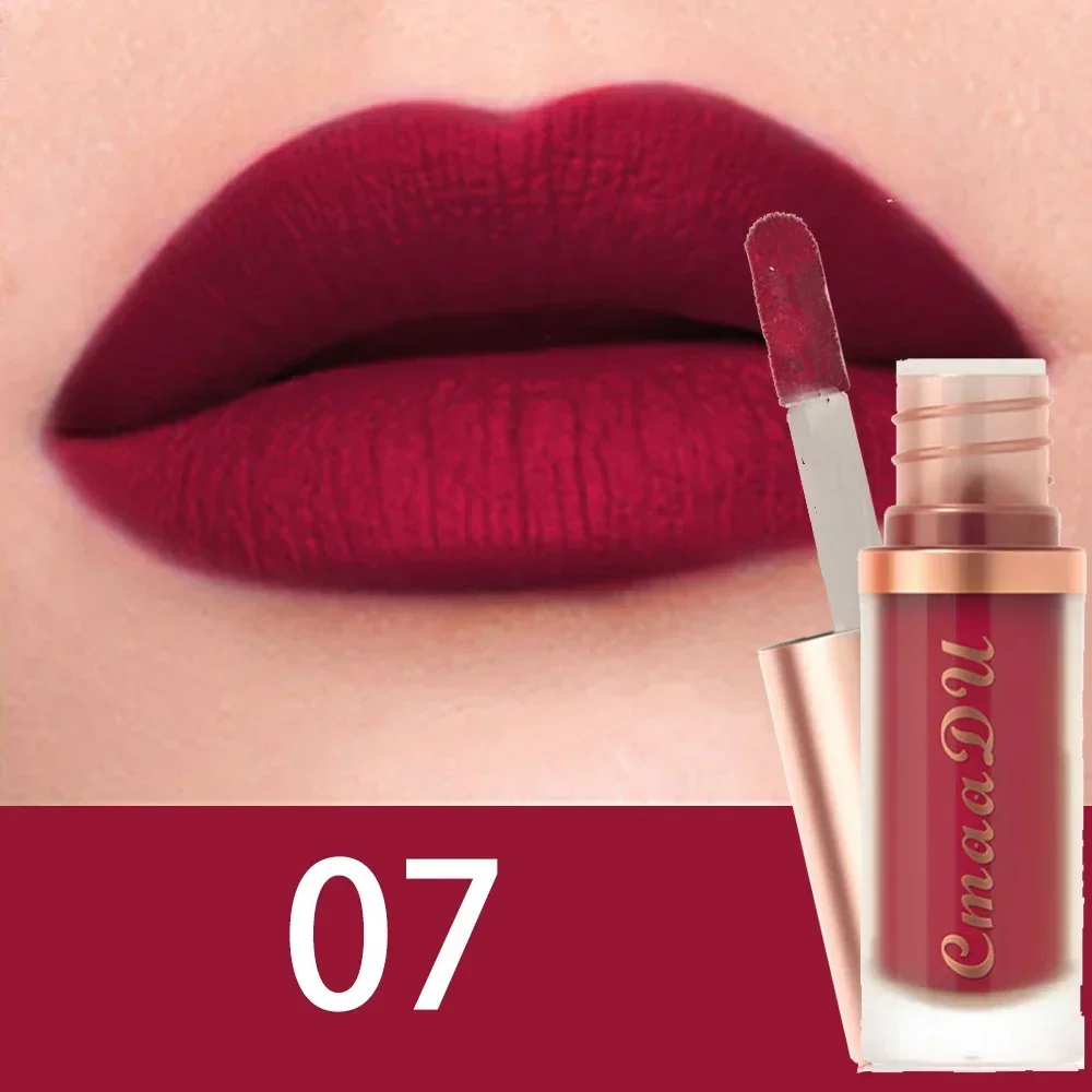 

Dark Red Matte Velvet Lip Gloss Nude Brown Lip Glaze Lasting Moisturizing Non-stick Cup Fading Waterproof Liquid Lipstick Makeup