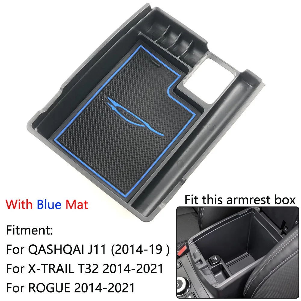 Central Console Armrest Box Secondary Multifunction Storage Box Phone Holders Tray Accessory for Nissan Qashqai J11 2014 - 2019