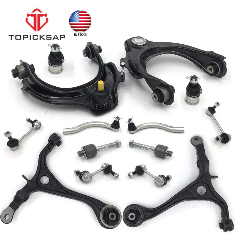 TOPICKSAP New 14pcs Suspension Front Lower Upper Control Arm Kits for Honda Accord Acura TSX 2.4L 2003 2004 2005 2006 2007 2008