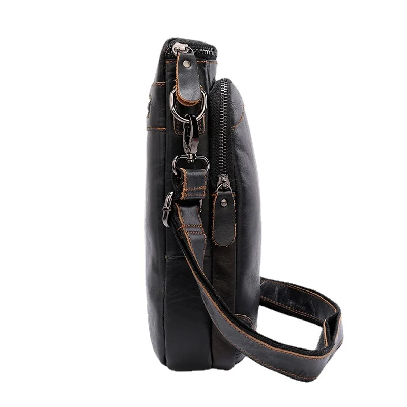 Vintage Genuine Leather Men\'s Crossbody Bag Fashion Cowhide Male Shoulder Bag Business FileMessenger Bag