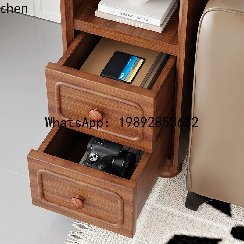 solid wood sofa crevice side cabinet living room side bookcase corner storage cabinet
