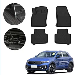 Fully Surrounded Foot Pad For Volkswagen T-Roc 2018 2019 2020 Car Waterproof Non-Slip Rubber Floor Mat TPE Car Accessories