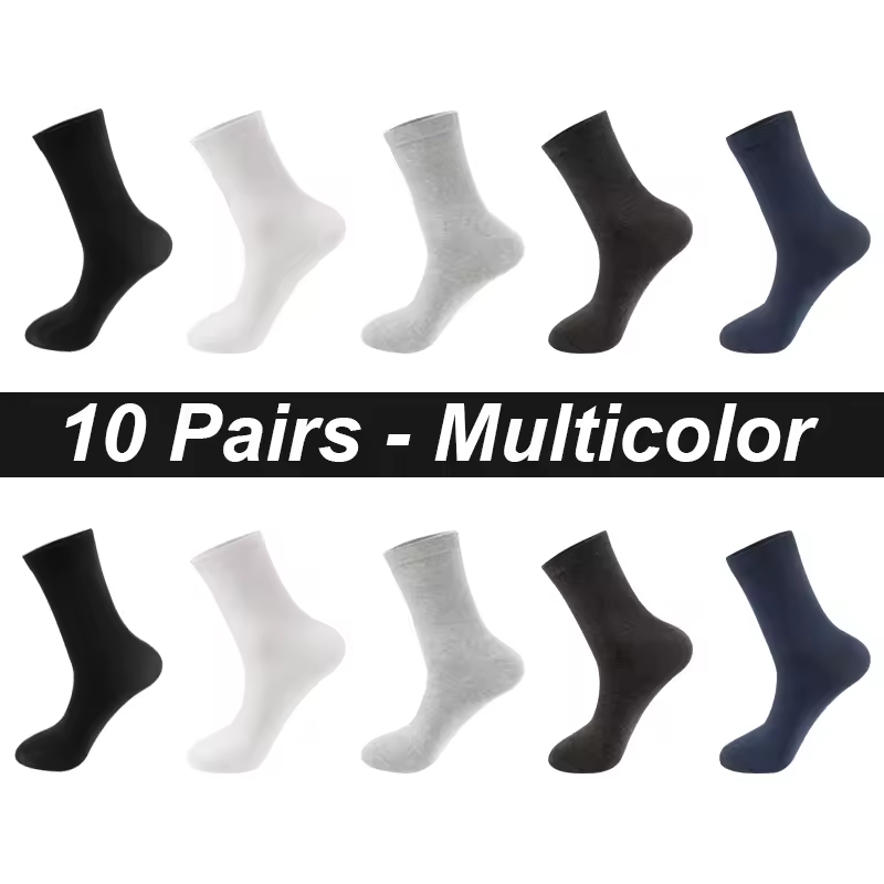 10Pairs/Lot Men Combed Cotton Socks Black Casual Business Breathable High Quality Man Sock New For Male Plus Size EU38-48 - Image 17