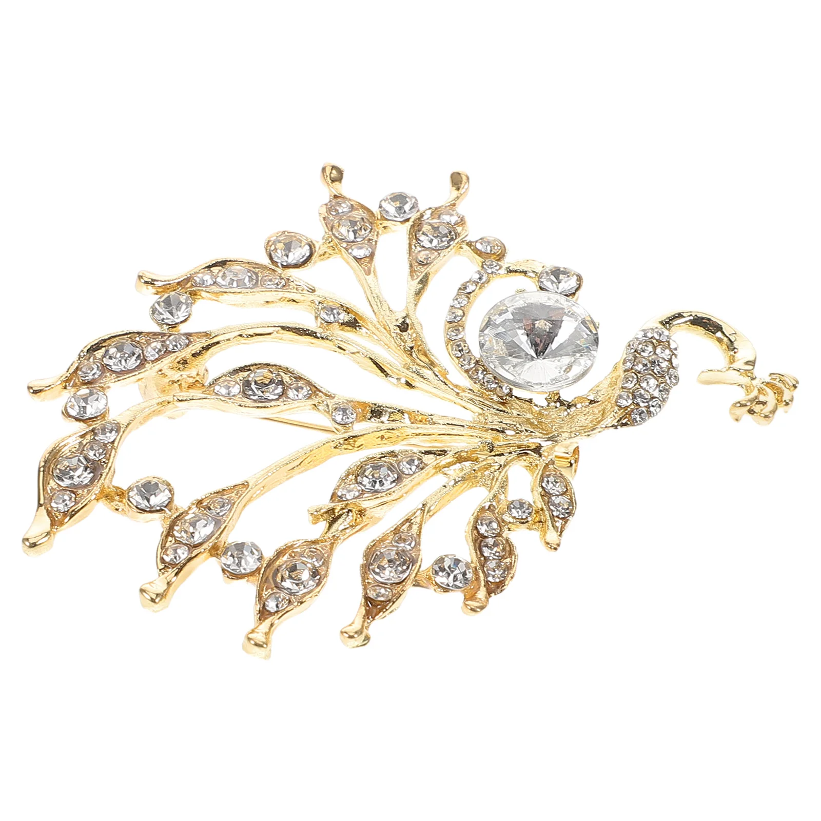 

Peacock Brooch Rhinestone Accessories Women Elegant Wedding Dress White Birthday Fashion Jewelry Metal Bird Pin