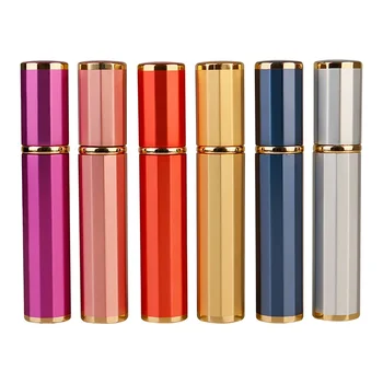 1 adet 8ML parfüm yeniden doldurulabilir şişe seyahat kozmetik kapları boş Mini parfüm sprey Atomizer alüminyum cam Parfum püskürtücü