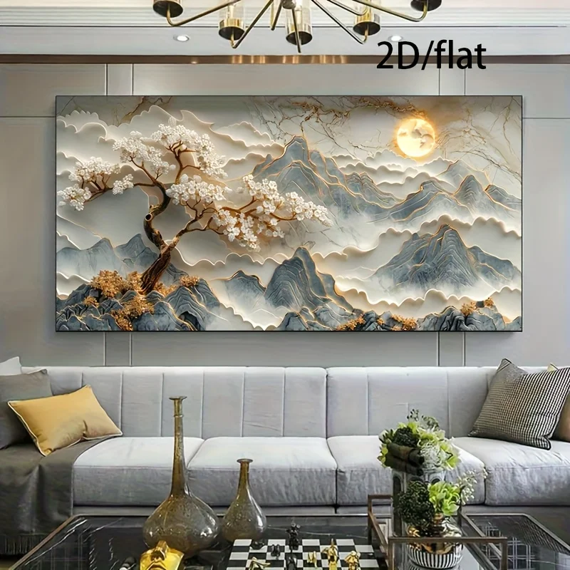 

Frameless Modern White & Golden Marble Canvas Painting Wall Art for Living Room Modern Canvas Poster Decoration Cuadros No Frame