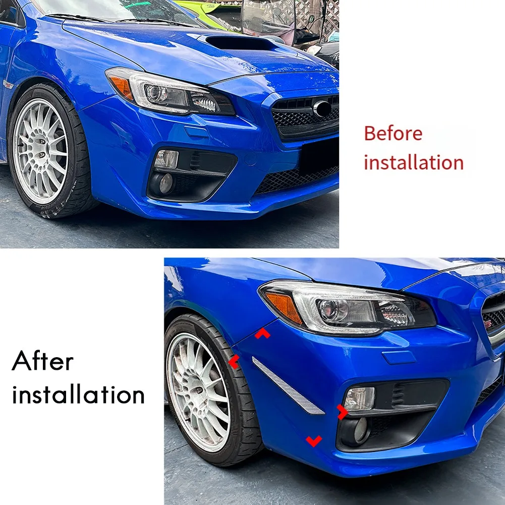 Super Sale Car Front Bumper Side Splitter Spoiler Fog Lamp Side Spoiler Trim for Subaru WRX STI VA 2015-2021 Carbon Fiber Patter