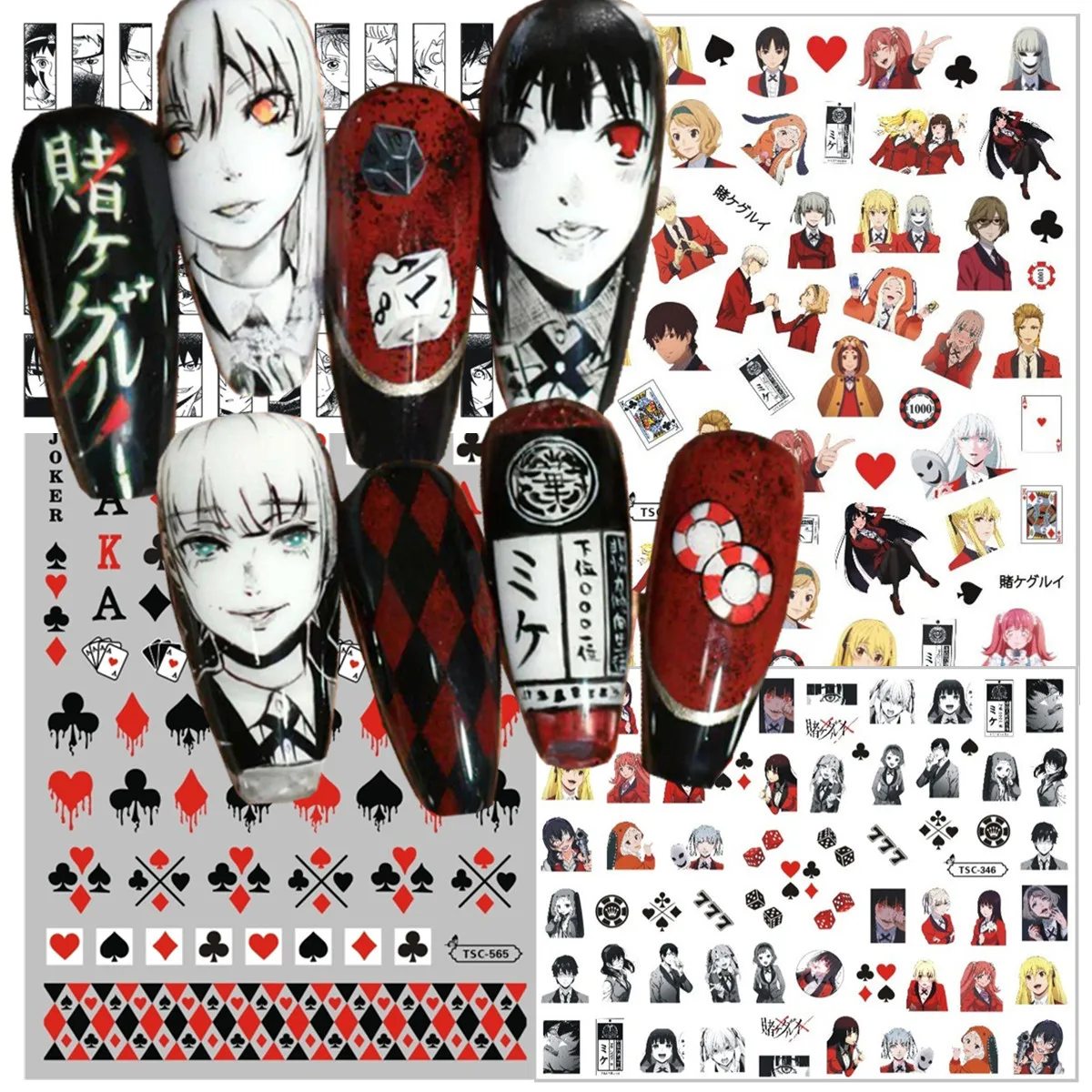 

TSC-129 Tomagotchi opanch Jujutsu Jabami Yumeko じゃばみ ゆめこ 3D Nail Art Stickers Self Adhesive Nail Art Decals