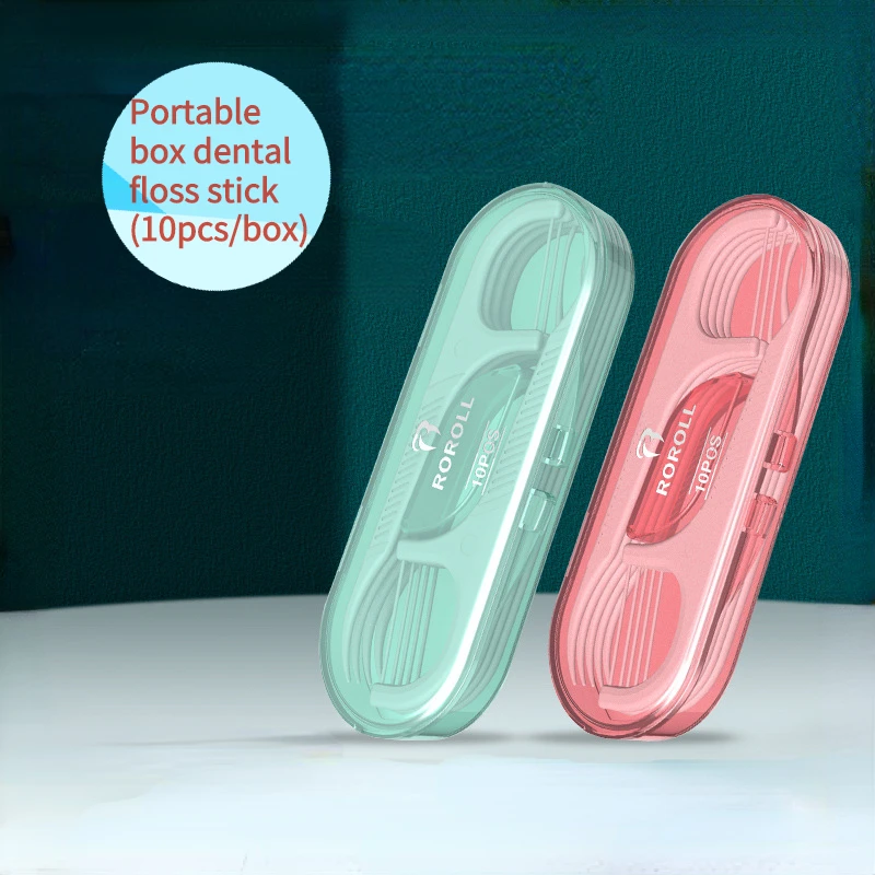 20Pcs Carry-On Box Dental Floss Stick Disposable Toothpick Floss Floss Stick 7.5 cm Teeth Tooth Cleaning Oral Care