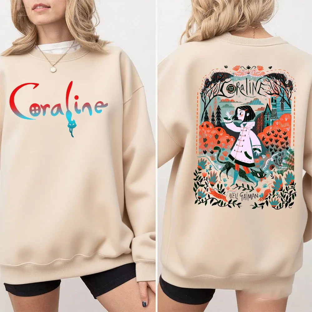 Coraline Products Halloween New Sweatshirts Coraline Sweatshirt Y2k Clothes Streetwear Clothes Women Long Sleeve Pullover Tops