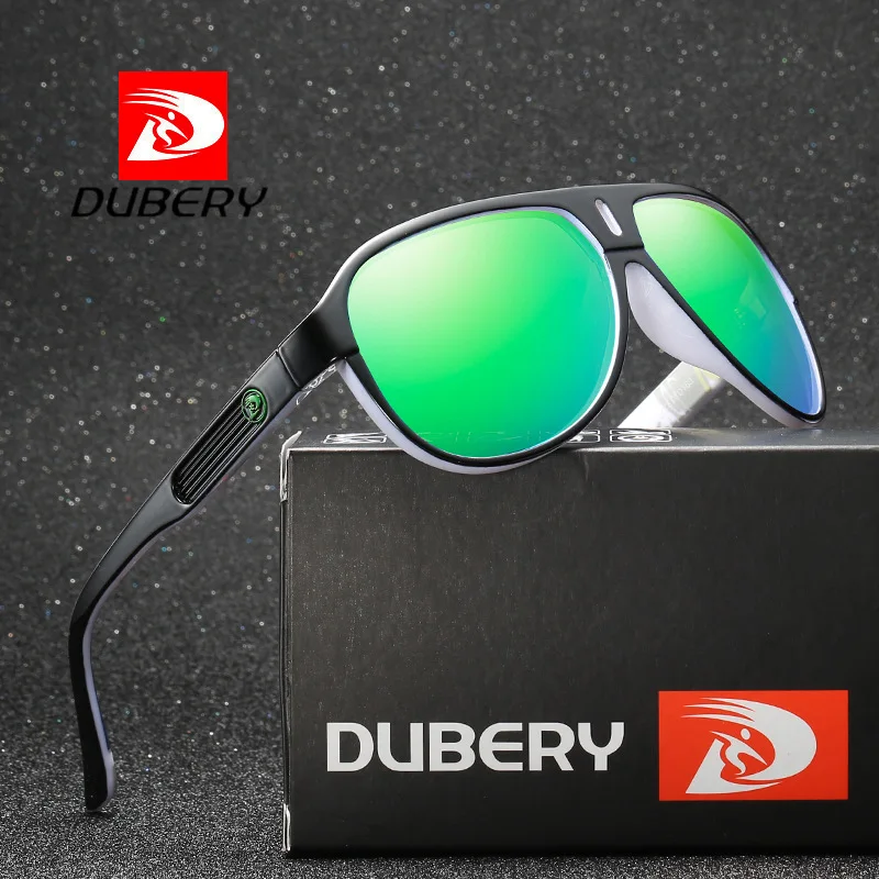 DUBERY Fashion Polarized Sunglasses Men Outdoor Driving Shades Male Retro Printed Sun Glasses for Women Summer Mirror Oval UV400