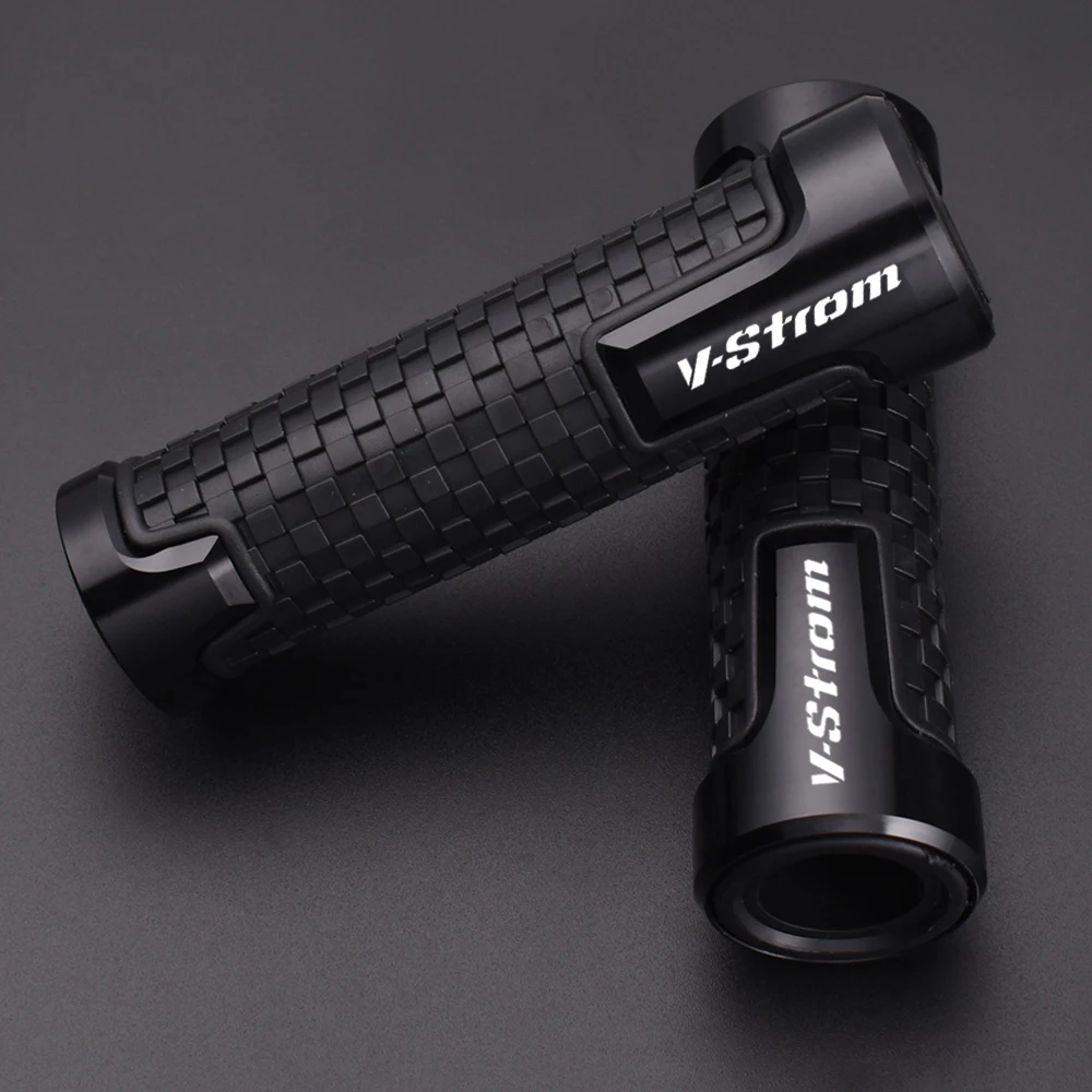 Motorcycle Handlebar Grips CNC Rubber Moto Handle Thruster Grips For Suzuki V-Strom 250 DL250 DL650 DL1000 VStrom 650 1000 250