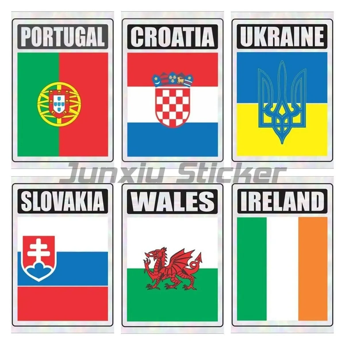 

Denmark Austria Croatia Ireland Portugal Bosnia Wales Ukraine Latvia France Norway Australia Greece Slovakia Flag Car Sticker