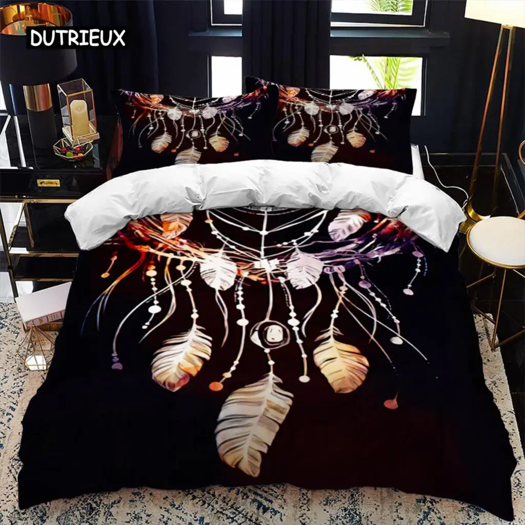 National Dream Catcher Duvet Cover Set Queen King Twin Full Size Comforter Cover Black Bedding Set Single Polyester Quilt Cover