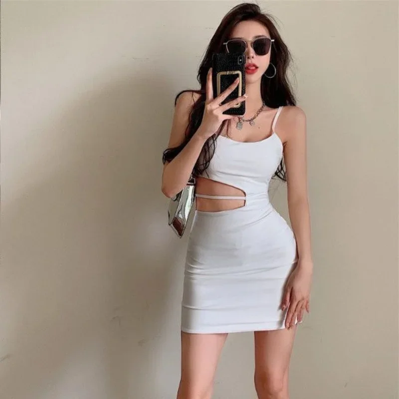 Sheath Dresses Women Hollow Out Sexy Mini Irregular New Arrivals Pure Chic Party Korean Style Female Mature Casual Temperament image 2