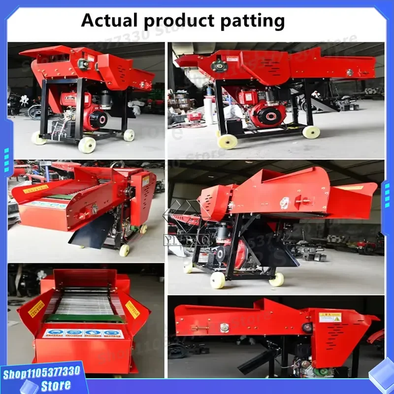 Small Household Hay Cutter Lawn Mower Grass Grain Crushing Kneading Grinder Machine for Farm Feed Processing Tool Portable