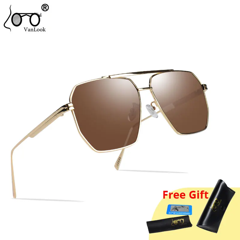 

Men Polarized Polygonal Sunglasses For Women Anti-glare Fishing Driving Glasses Double Beam Metal Luxury Female Shades UV