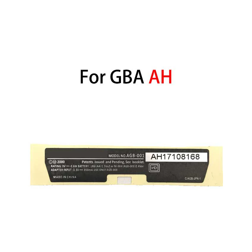 YuXi для Gameboy наклейка на крышку аккумулятора для GBC GBP GBA AJ AH для GBA SP 001 101 чехол на заднюю крышку консоли