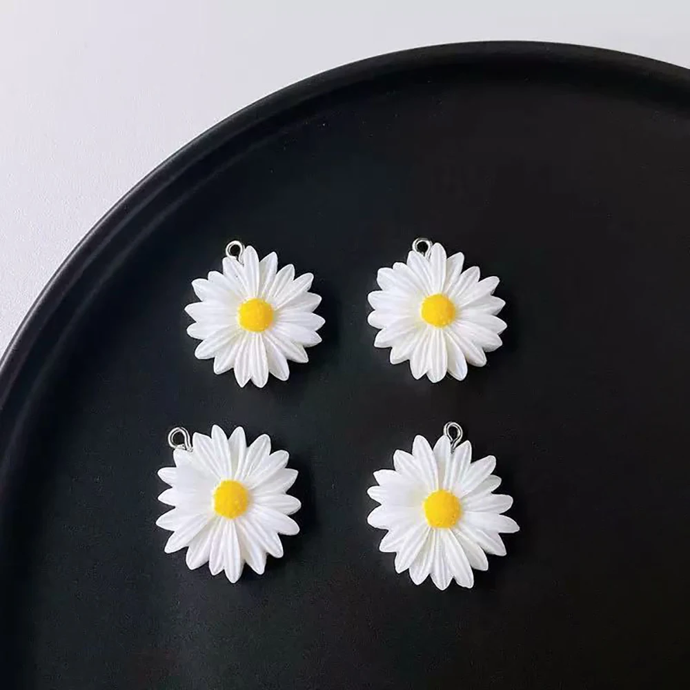 10pcs Daisy Charms Resin Pendants For Jewelry Making Accessories DIY Earrings Necklace Keychain image 5