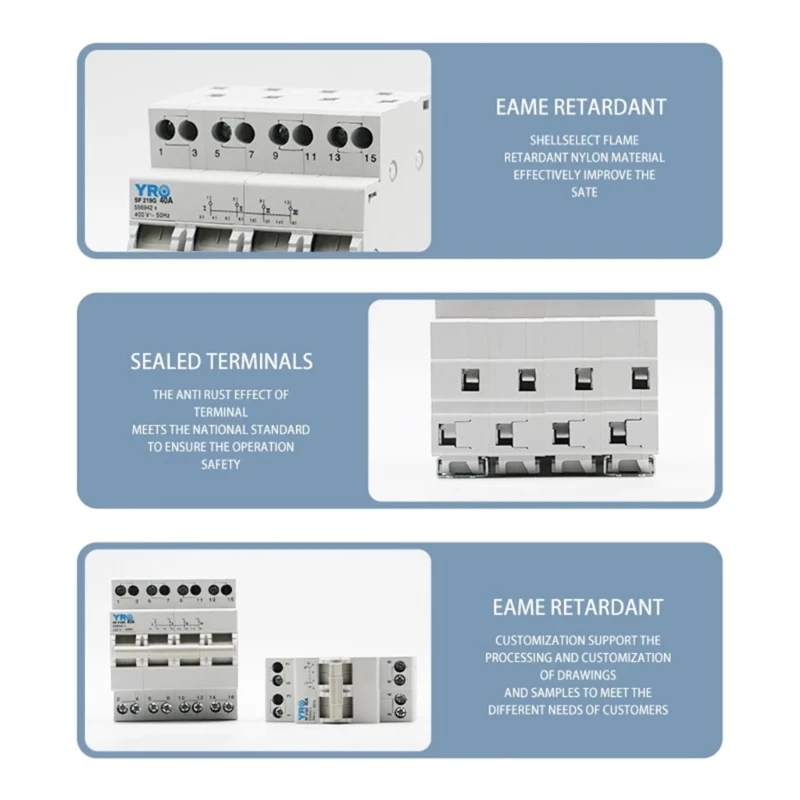 E5BE Industrial Grade Photovoltaic Fuse Holder DIN Rail Mount Fuse Holder 40A 230V 2P Flame-retardant Materials Durable