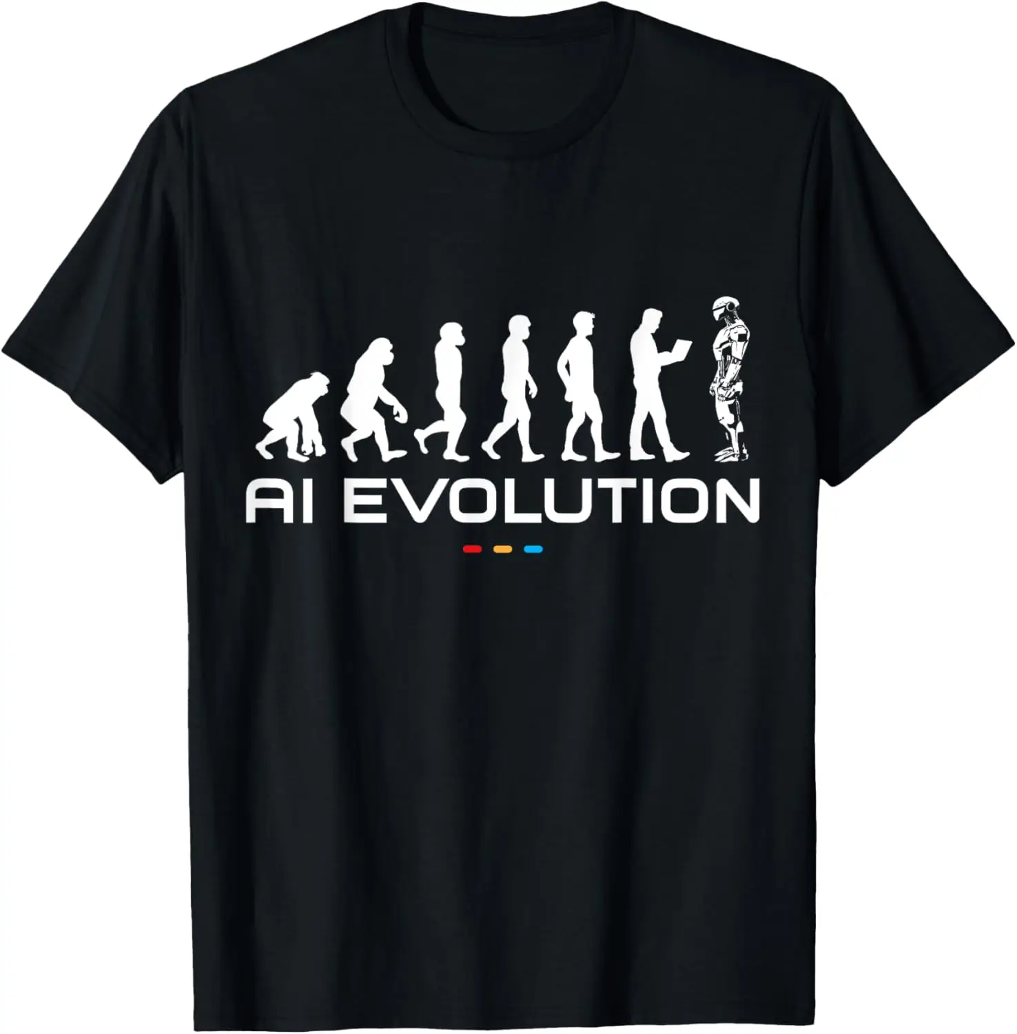 Evolução da ia, inteligência artificial assustador mas mágico camiseta unissex verão streetwear topos camisa engraçada personalizável