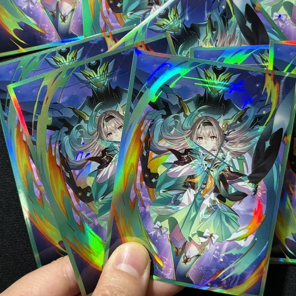 60PCS Holographic Card Sleeve Firefly Rainbow Foil Outer Anime Protector  Shinny Cover For MTG/OPCG Standard Size 67x92mm - AliExpress 26