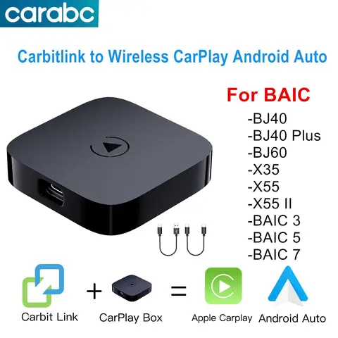 Carbitlink Smartlink Baic BJ40 BJ40 Plus BJ60 X35 X55 X55 II BAIC 3 BAIC 5 용 무선 CarPlay Android Auto에 대한 쉬운 연결