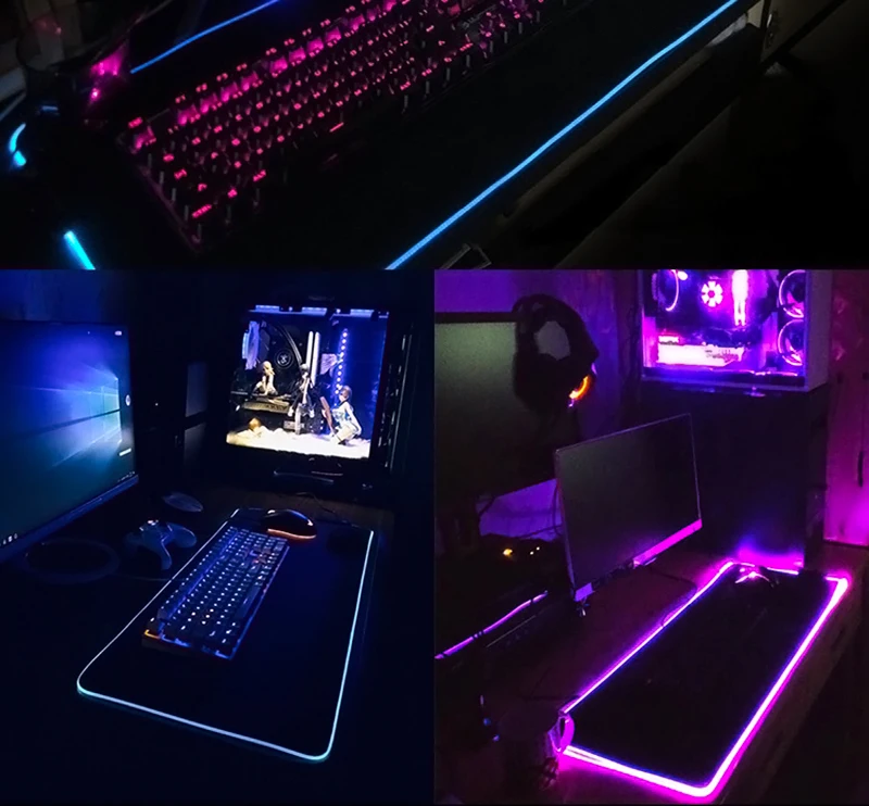 Pokemon Pikachu LED Mouse Pad Large Gamer XXL Keyboard RGB Desk Mouse Mat Carpet Backlight Gaming Notbook Mousepad