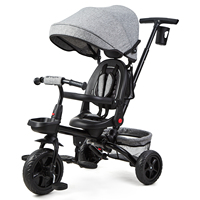 6 in 1 Tricycle Bicycle Stroller with Reversible Seat Parapole and Pedal Foldable Tricycle for Children 10 Months to 5 Years