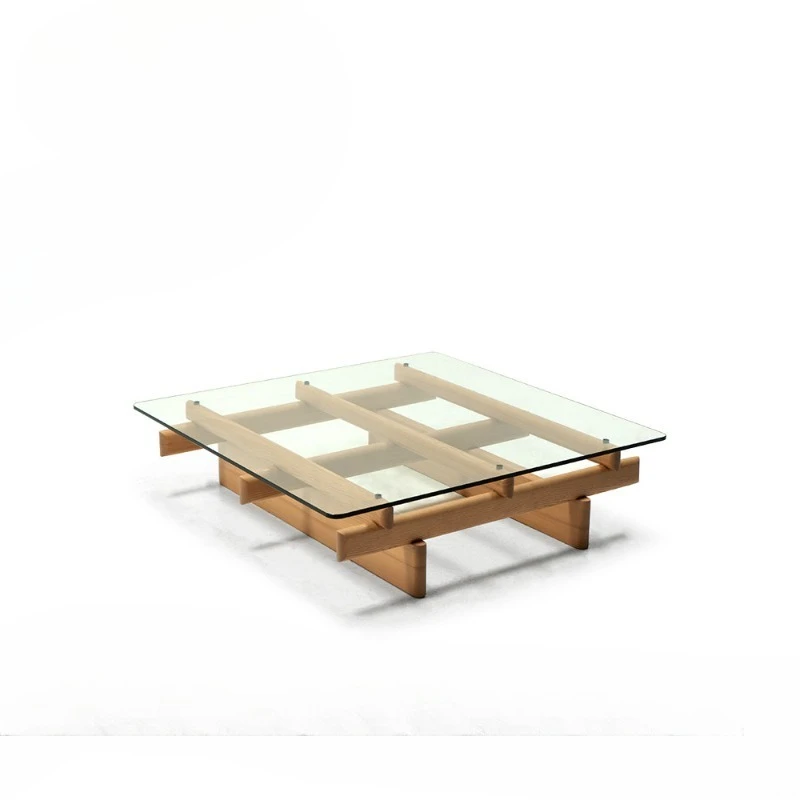 Modern retro simple living room home glass tea table living room minimalist tea table