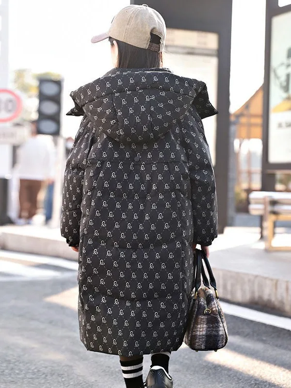 OLEKID 2025 سترة شتوية لفتاة مقنعين سميكة الدافئة طويلة في سن المراهقة ملابس خارجية معطف 5-14 سنة الاطفال فتاة سترة الزي