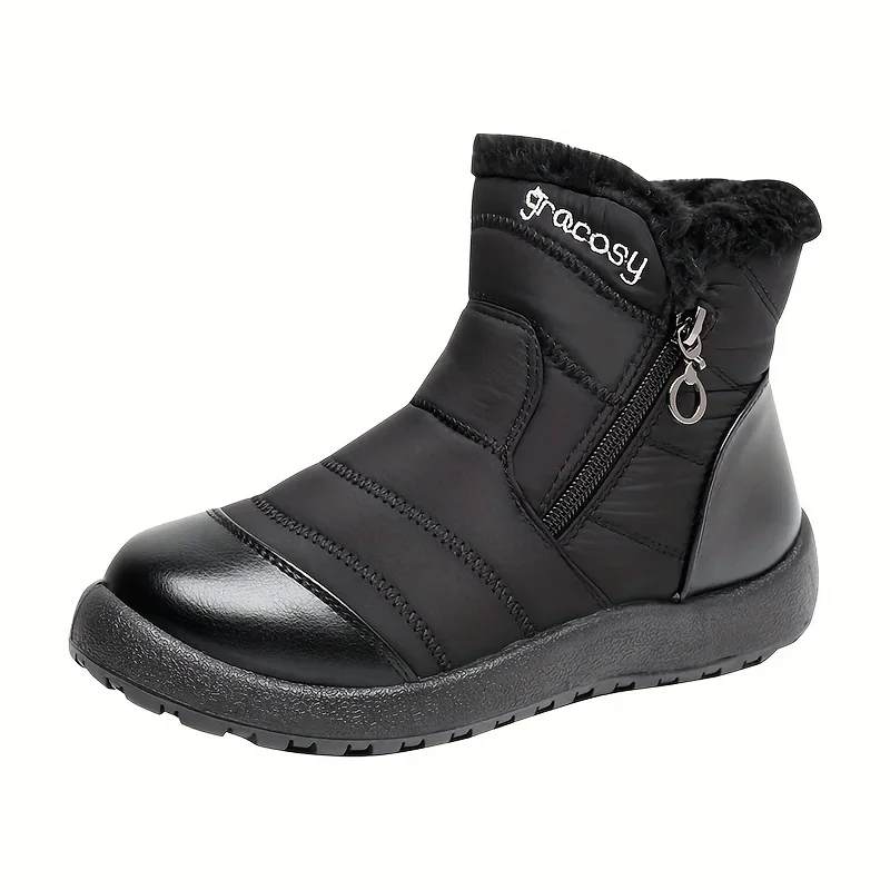 Vrouwen Waterdichte Anti-Slip Verdikte Rits Snowboots Comfortabele Winter Warm Medium Buis Wandelschoenen