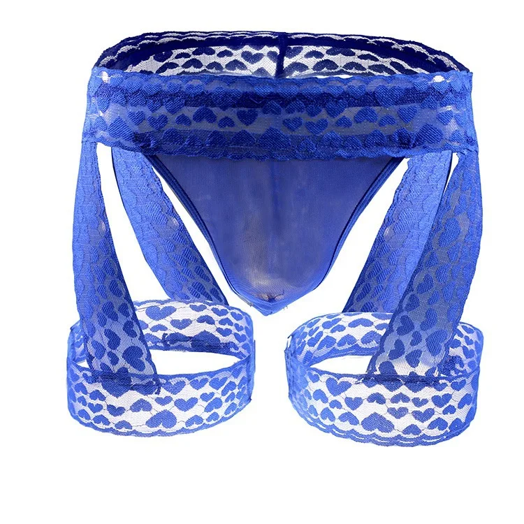 

Мужские эротические стринги U-образной выпуклый чехол для трансвеститов, кружевные повязки с Т-образной спинкой, стринги, порно трусики, эластичные прозрачные полые трусы