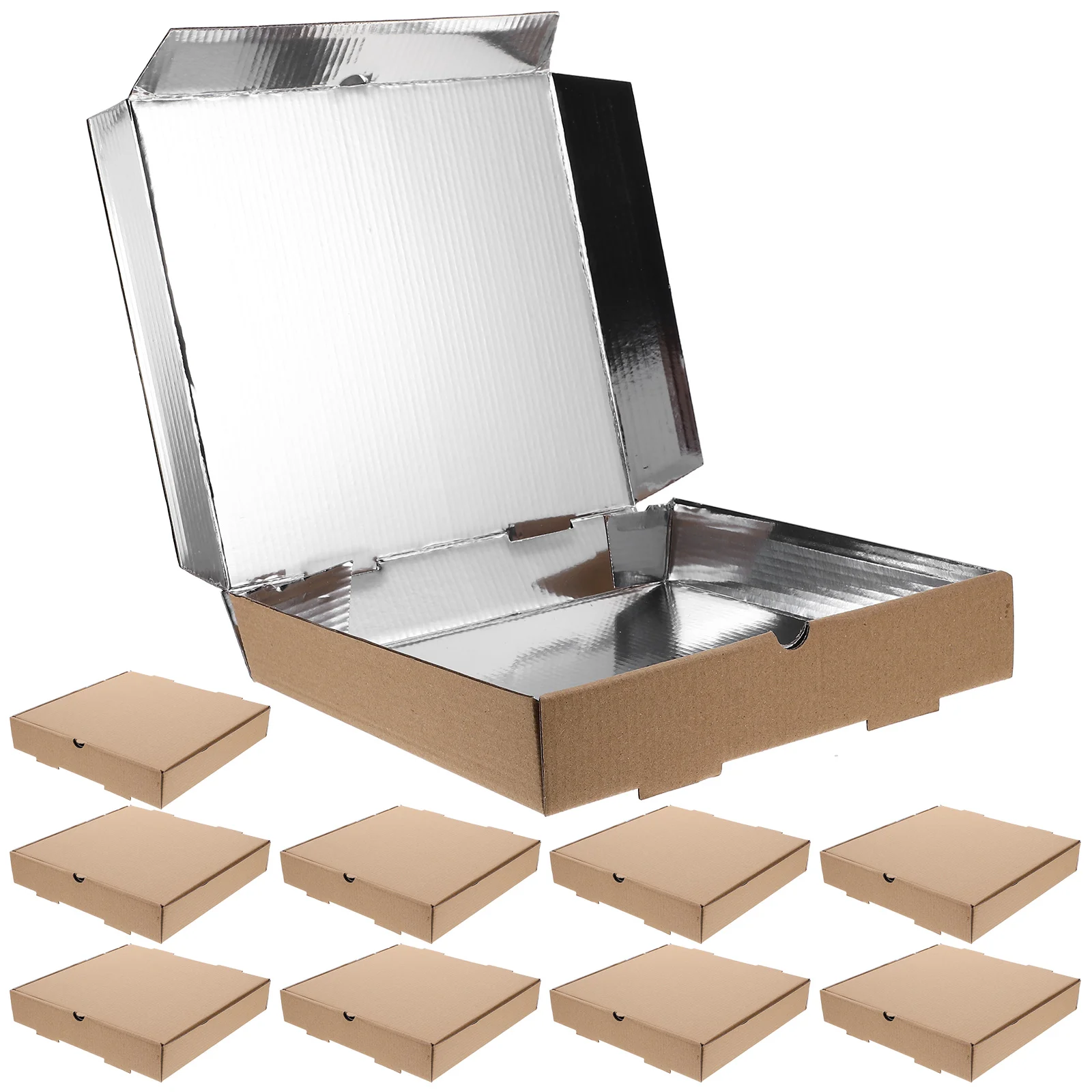 10 Pcs Insulated Pizza Box Individual Slice Boxes Wake Brown Paper Storage Container